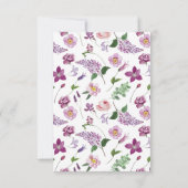Cartons Réponse Monogramme Floral de Mariage (Dos)