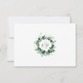 Cartons Réponse Monogramme Floral de Verdure d'Eucalyptus Rustique (Dos)