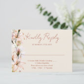 Cartons Réponse Monogramme floral rustique Mariage de automne en t (Debout devant)