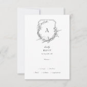 Cartons Réponse monogramme floral vintage classique (Devant)