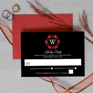Cartons Réponse Monogramme Jetons de Poker Mariage Casino Paillett