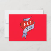 Cartons Réponse Monogramme Mariage de roches et de rouleaux (Dos)