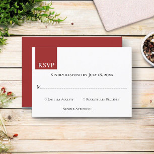 Cartons Réponse Monogramme minimaliste moderne Bourgogne Gold Chic