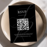 Monogramme minimaliste moderne Mariage noir et bla