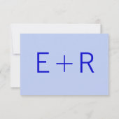 Cartons Réponse Monogramme moderne - Bleu (Dos)