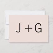 Cartons Réponse Monogramme moderne - rose et noir (Dos)