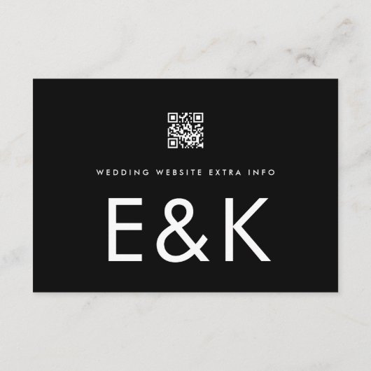 Cartons Réponse MONOGRAMME MONOGRAMME QR CODE site Web (Dos)
