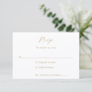 Cartons Réponse Monogramme Neutre Classique Élégant Mariage