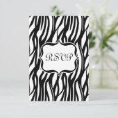 Cartons Réponse Monogramme noir/blanc Funky Zebra (Debout devant)