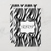 Cartons Réponse Monogramme noir/blanc Funky Zebra (Devant / Derrière)