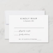 Cartons Réponse Monogramme noir et blanc Mariage élégant (Devant)