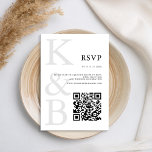 Cartons Réponse Monogramme noir et blanc moderne Mariage minimalis<br><div class="desc">Créez vos propres cartes RSVP de mariage personnalisées avec typographie monographique moderne et design graphique minimaliste en noir et blanc.</div>