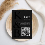 Cartons Réponse Monogramme noir mat moderne Mariage minimaliste<br><div class="desc">Créez vos propres cartes RSVP de mariage personnalisées avec typographie monographique moderne et design graphique minimaliste en noir mat.</div>