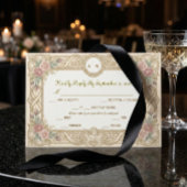 Cartons Réponse Monogramme Régence Fleurs et Chérubins