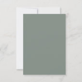 Cartons Réponse Monogramme Simple Élégant Sage Profond (Dos)