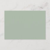 Cartons Réponse Monogramme vert Sage simple QR Code Mariage élégan (Dos)