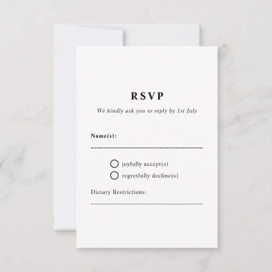 Cartons Réponse Monogrammes floraux minimaux élégants (Dos)