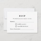 Cartons Réponse Monogrammes floraux minimaux élégants (Dos)