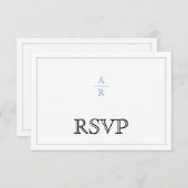 Cartons Réponse Monographie de crête florale élégante bleue Code Q (Devant / Derrière)