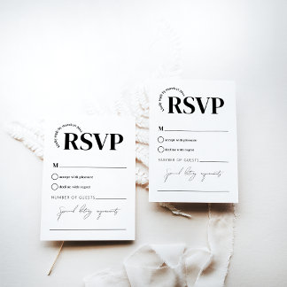 Cartons Réponse Monohrom moderne minimaliste Mariage simple