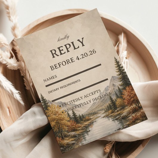 Cartons Réponse Montagne Rustique