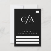 Cartons Réponse Moody Art Déco Mariage noir blanc (Dos)