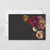 Cartons Réponse Moody Black Floral Painterly Red Burgundy Wedding (Dos)