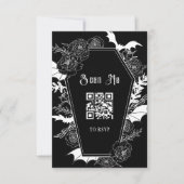 Cartons Réponse Moody Black Gothic Mariage QR Code Site Web (Devant)
