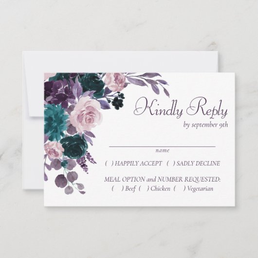 Cartons Réponse Moody Boho | Arbre de cadre argenté pourpre d'aube (Devant)