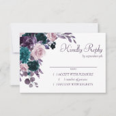 Cartons Réponse Moody Boho | Eggplant Purple Argent Frame Bouquets (Devant)