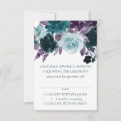 Cartons Réponse Moody Boho | Turquoise et aubergine violet Rose Fl (Devant)