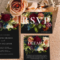 Moody Bourgogne et Black Winter Floral Mariage