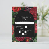 Cartons Réponse Moody Florals Arc Noir Bourgogne Rouge Mariage (Debout devant)