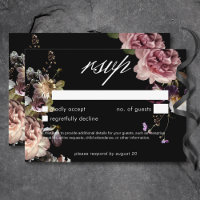 Moody foncé Pastel Opulent Floral Noir Non Dîner