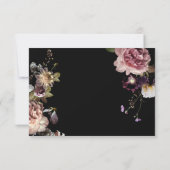 Cartons Réponse Moody foncé Pastel Opulent Floral Noir Non Dîner (Dos)