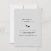 Cartons Réponse Moody Gothic Grey Mariage QR Code Site Web (Dos)