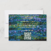 Cartons Réponse Moody Jewel Tone Water Lilies Wedding Website QR (Devant)