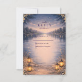 Cartons Réponse Moonlit Lake Forest Romance Wedding (Devant)