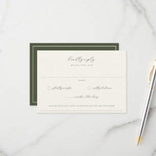 Cartons Réponse Moss Green Beige Mariage