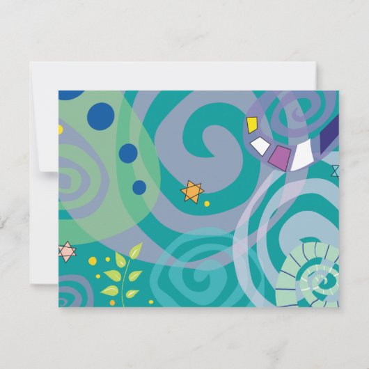 Cartons Réponse MOTHER NATURE SWIRL Bat Bar Mitzvah Répondre Card (Dos)