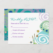 Cartons Réponse MOTHER NATURE SWIRL Bat Bar Mitzvah Répondre Card (Devant / Derrière)