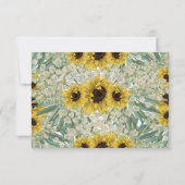 Cartons Réponse Motif d'aquarelle romantique de tournesol (Dos)