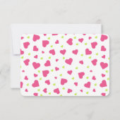 Cartons Réponse Motif de coeurs roses et verts mignons (Dos)