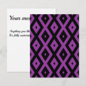 Cartons Réponse Motif de diamants violet et noir (Devant / Derrière)
