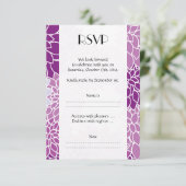 Cartons Réponse Motif De Fleurs, Dahlia Violet, Mariage (Debout devant)