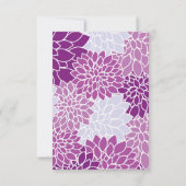 Cartons Réponse Motif De Fleurs, Dahlia Violet, Mariage (Dos)