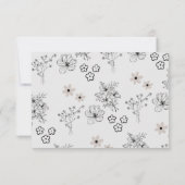 Cartons Réponse Motif de fleurs hippie gris noir rétro Y2K (Dos)