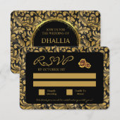 Cartons Réponse Motif de goth noir et or (Devant / Derrière)