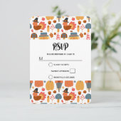 Cartons Réponse Motif de Thanksgiving avec dindes et écussons (Debout devant)