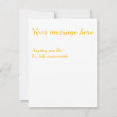 Cartons Réponse Motif diamant jaune et blanc soleil (Dos)